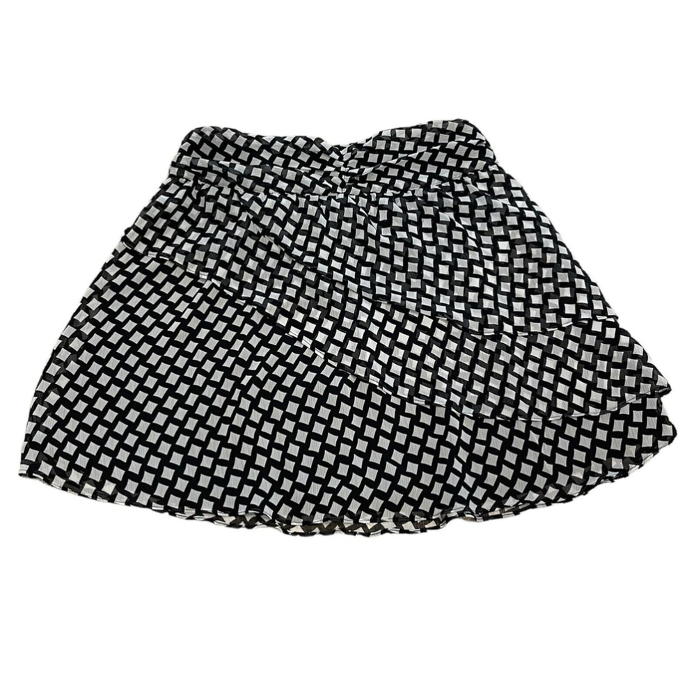 Nine West Black and White Confetti Print Sheer‎ Skirt Size Medium EUC